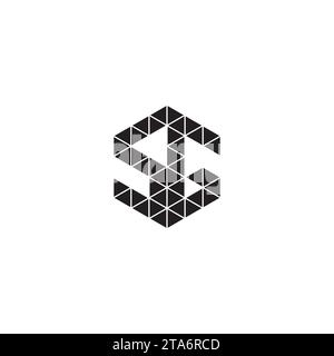 SG initial logo letters in high quality professional design that will print well across any print media Stock Vector
