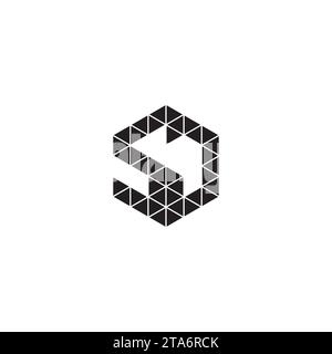 SJ initial logo letters in high quality professional design that will print well across any print media Stock Vector
