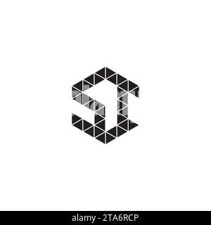 SI initial logo letters in high quality professional design that will print well across any print media Stock Vector