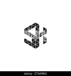 SK initial logo letters in high quality professional design that will print well across any print media Stock Vector