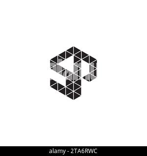 SP initial logo letters in high quality professional design that will print well across any print media Stock Vector
