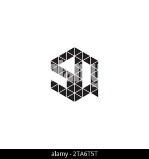 SQ initial logo letters in high quality professional design that will print well across any print media Stock Vector
