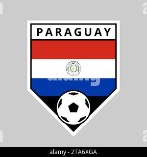 Illustration of Angled Shield Team Badge of Paraguay for Football Tournament Stock Vector