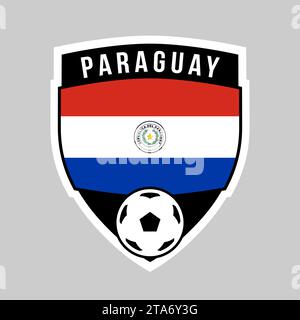 Illustration of Shield Team Badge of Paraguay for Football Tournament Stock Vector