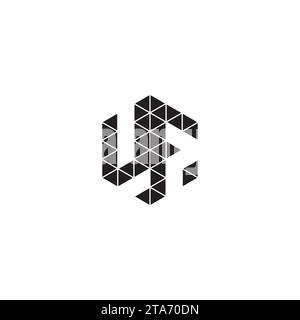 UF initial logo letters in high quality professional design that will print well across any print media Stock Vector