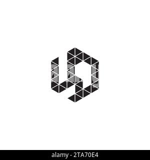 UJ initial logo letters in high quality professional design that will print well across any print media Stock Vector