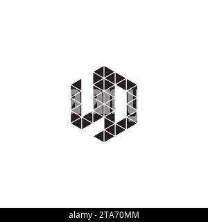 UD initial logo letters in high quality professional design that will print well across any print media Stock Vector