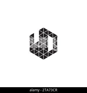 WD initial logo letters in high quality professional design that will print well across any print media Stock Vector