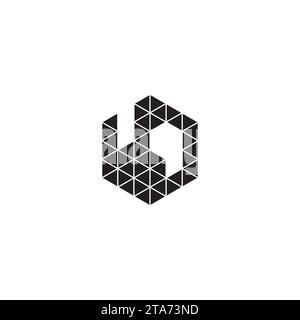 WJ initial logo letters in high quality professional design that will print well across any print media Stock Vector