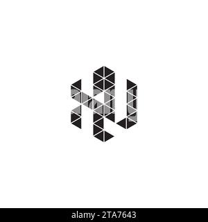 XU initial logo letters in high quality professional design that will print well across any print media Stock Vector