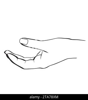 Template of a drawn hand that could hold something Stock Vector