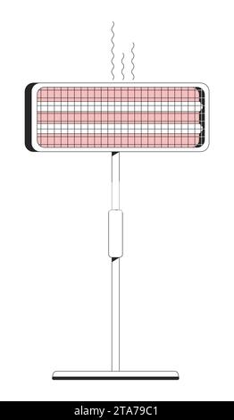 Infrared electric heater black and white 2D line cartoon object Stock Vector
