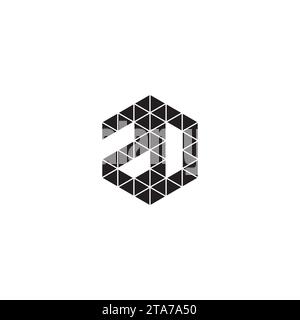 ZD initial logo letters in high quality professional design that will print well across any print media Stock Vector