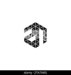 ZN initial logo letters in high quality professional design that will print well across any print media Stock Vector