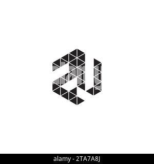 ZU initial logo letters in high quality professional design that will print well across any print media Stock Vector