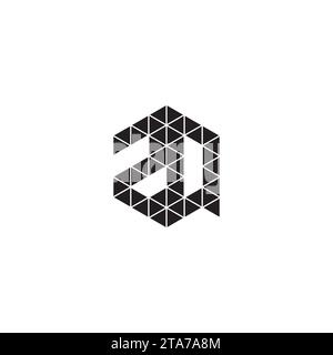 ZQ initial logo letters in high quality professional design that will print well across any print media Stock Vector