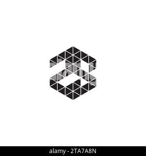 ZS initial logo letters in high quality professional design that will print well across any print media Stock Vector