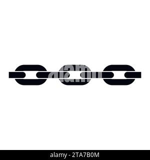 Metal chain black icon isolated on white background. Vector illustration. Stock Vector