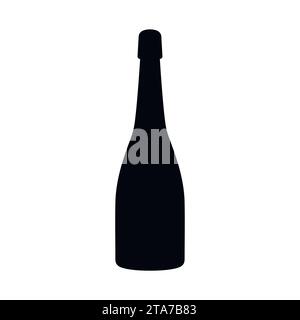 Champagne bottle icon isolated on white background. Vector illustration. Stock Vector