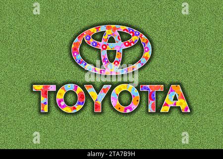 logo of japanese car company toyota as symbol of clean energy Stock Photo