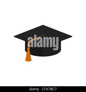 Student hat icon isolated on white background. Vector illustration. Stock Vector