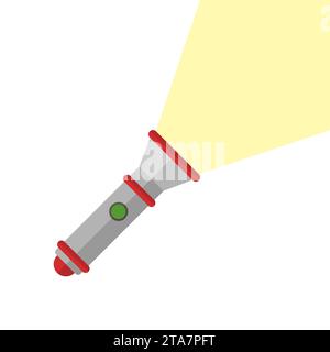 Flashlight icon in flat style isolated on white background. Vector illustration Stock Vector