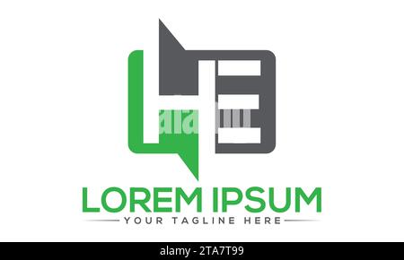 HE Logo Design Unique and Modern Logo Design Stock Vector