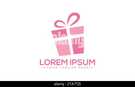 Gift Box Logo Design Unique and Modern Logo Design Stock Vector