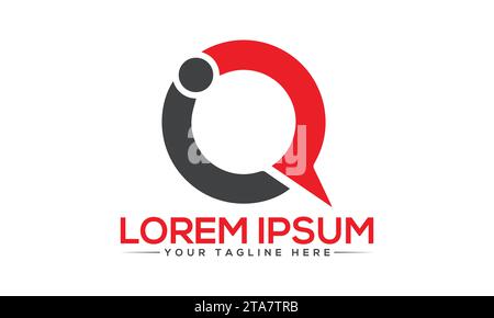 iq Logo design Unique and Professional Logo Design Stock Vector