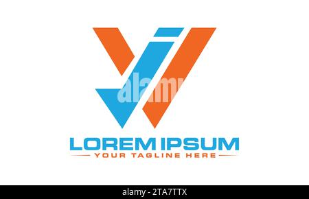 VJ Logo Design Unique Logo Stock Vector