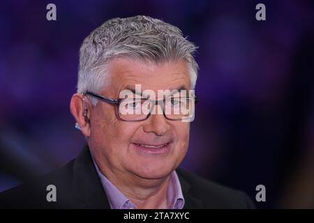 John Parrott, former professional snooker player and television personality on day five of the 2023 MrQ UK Championship at the York Barbican. Picture date: Wednesday November 29, 2023. Stock Photo