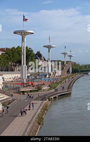 Lyon, France - June 10 2018: Centre Nautique Tony Bertrand by the river. Stock Photo