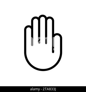 Hand icon isolated on white background, Simple line icon Touch symbol, Palm hand vector illustration. Stock Vector