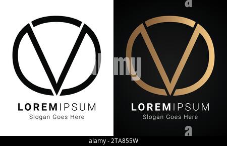 Luxury Initial MO or OM Monogram Text Letter Logo Design Stock Vector