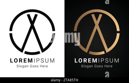 Luxury Initial WO or OW Monogram Text Letter Logo Design Stock Vector