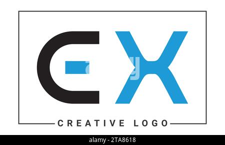 Luxury Initial EX or XE Monogram Text Letter Logo Design Stock Vector