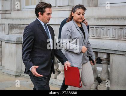 London, UK. 29th Nov, 2023. Johnny Mercer, MP, Minister of State, Minister for Veterans' Affairs in the Cabinet Office. Cabinet ministers, one after another, enter the cabinet office for what appears to be unannounced meetings inside. Credit: Imageplotter/Alamy Live News Stock Photo