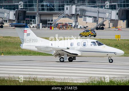 Mail Air Eclipse Aviation Eclipse 500 aircraft taxiing after landing in Lviv Stock Photo