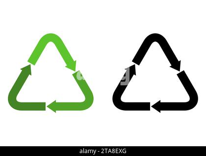 Recycling icons for plastic isolated on white background. Arrow that rotates endlessly recycled concept. Recycle eco symbol, Ecology icons collection Stock Vector