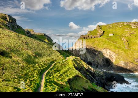 15 May 2023:Tintagel, Cornwall - Tintagel Castle, legendary birthplace of King Arthur. Stock Photo