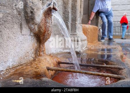 famous hot springs in Ourense, As Burgas Stock Photo