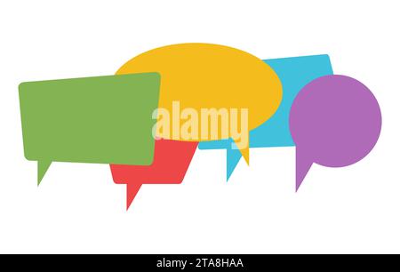 Colofrul speech bubbles isolated on white background. Communication, talking llustration. Vector illustration. Stock Vector