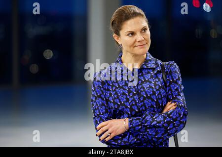London, UK. 29th Nov, 2023. Sweden's Crown Princess Victoria during a visit to the White City Campus at Imperial College where they get to see NATO's accelerator for defense innovation, DIANA. London, UK, on November 29, 2023.The Crown Princess and Prince Daniel are on an official visit to the United Kingdom, 29 November to 1 December, 2023. Photo: Christine Olsson/TT/Code 10430 Credit: TT News Agency/Alamy Live News Stock Photo
