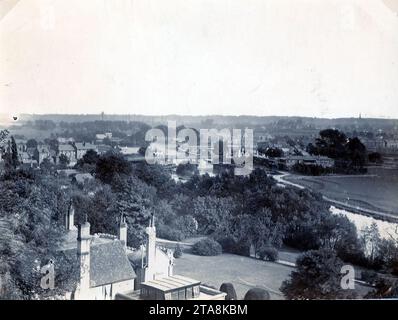 View from the tower of St. Peter's Church, Caversham, c. 1900. Stock Photo