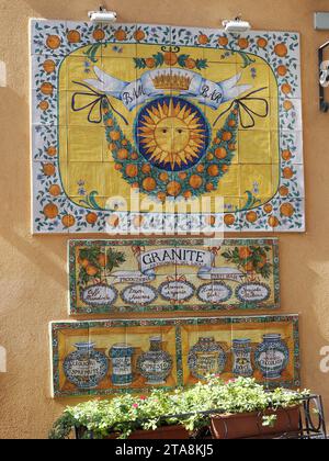 Bam Bar, Bambar, small cafe-bar, coffee shop, Taormina, Messina, Sicily, Sicilia, Italy, Europe Stock Photo