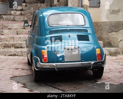 Fiat 500L car, Taormina, Messina, Sicily, Sicilia, Italy, Europe Stock Photo