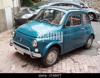 Fiat 500L car, Taormina, Messina, Sicily, Sicilia, Italy, Europe Stock Photo