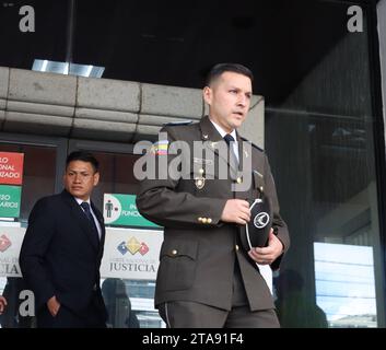 PLANTON-POLICIA-SANTIAGO-OLMEDO Quito, miÃ rcoles 29 de noviembre del 2023 Planton a favor del policia Santiago Olmedo, en la Audiencia de Casacion en la Corte Nacional de Justicia. Fotos:Rolando Enriquez/API Quito Pichincha Ecuador CLJ-PLANTON-POLICIA-SANTIAGO-OLMEDO-016c01db6c883933019ff881f3ab7271 *** PLANTON POLICIA SANTIAGO OLMEDO Quito, Wednesday, November 29, 2023 Sit-in in favor of policeman Santiago Olmedo, in the Hearing of Cassation in the National Court of Justice Photos Rolando Enriquez API Quito Pichincha Ecuador CLJ PLANTON POLICIA SANTIAGO OLMEDO 016c01db6c883933019ff881f3ab727 Stock Photo