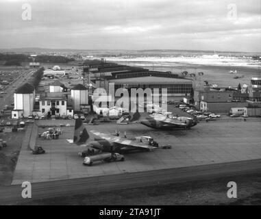 View of the US Naval Air Station Quonset Point c1970. Stock Photo