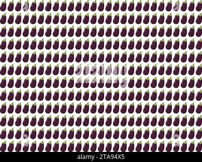 Eggplant Pattern Vector Design. Art Illustration Agriculture Farm Product Background Stock Vector